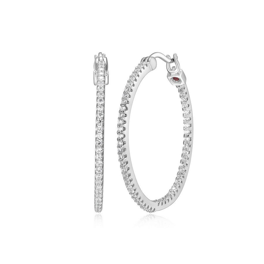 Boucles d’oreilles créoles ELLE en argent 925 plaqué rhodium