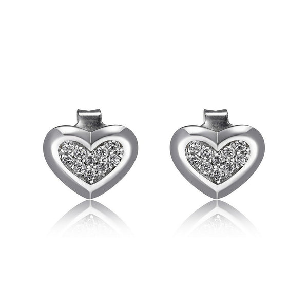 Clous d’oreilles cœur ELLE en argent 925 et zircon