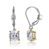 Boucles pendantes ELLE en argent 925 bicolore et zircon