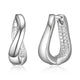 Créoles huggies torsadées ELLE en argent 925 plaqué rhodium