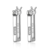 Boucles d’oreilles créoles rectangulaires ELLE en argent 925