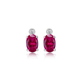 Clous d’oreille ELLE en argent 925, rubis et diamant de laboratoire