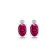 Clous d’oreille ELLE en argent 925, rubis et diamant de laboratoire