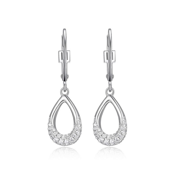 Boucles d’oreilles poire ELLE en argent 925 plaqué rhodium