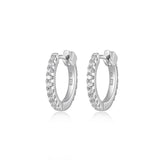 Créoles ELLE en argent 925 plaqué rhodium et zircon