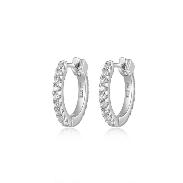Créoles ELLE en argent 925 plaqué rhodium et zircon