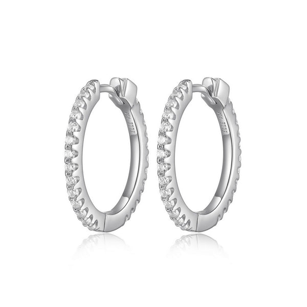 Boucles créoles ELLE en argent 925 plaqué rhodium