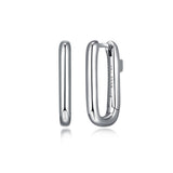 Boucles rectangulaires ELLE en argent 925 plaqué rhodium