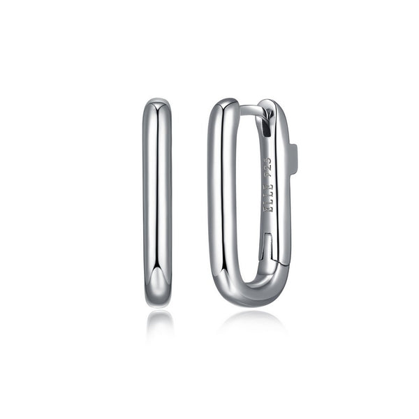Boucles rectangulaires ELLE en argent 925 plaqué rhodium