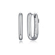 Boucles rectangulaires ELLE en argent 925 plaqué rhodium