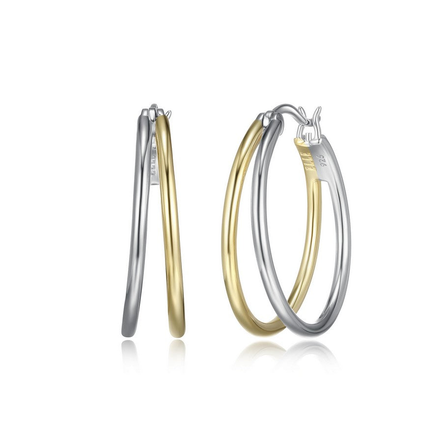 Créoles double rang ELLE en argent 925 deux tons