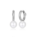 Boucles d’oreilles huggie ELLE en argent 925 et perle