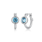 Créoles ELLE à la topaze bleue en argent 925