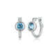 Créoles ELLE à la topaze bleue en argent 925