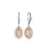 Boucles ELLE en argent 925 plaqué or et quartz rose