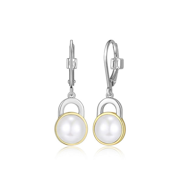 Boucles d’oreilles pendantes perle ELLE en argent 925 plaqué or