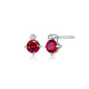 Boucles d’oreilles clous rubis ELLE en argent 925