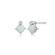 Clous d’oreilles ELLE en argent 925, opale et diamant de laboratoire