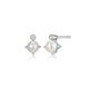 Clous d’oreilles ELLE perle et diamant de laboratoire, argent 925