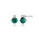 Boucles d’oreilles clous ELLE en argent 925 et émeraude