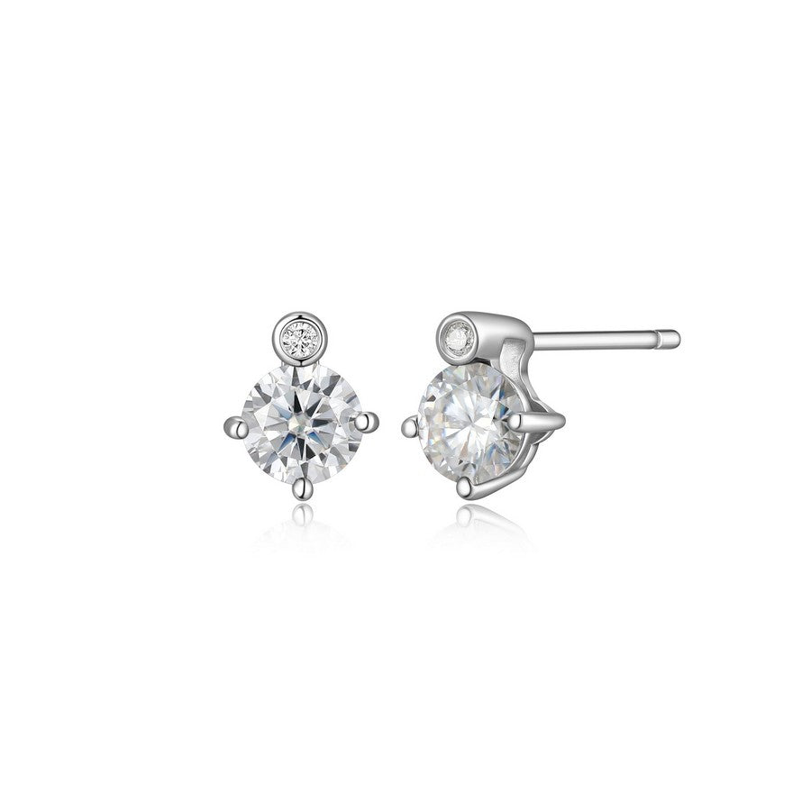 Clous d’oreilles ELLE en argent 925 et moissanite