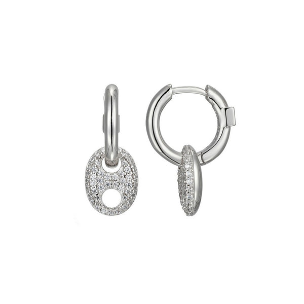 Boucles d’oreilles graine de café ELLE en argent 925 plaqué rhodium
