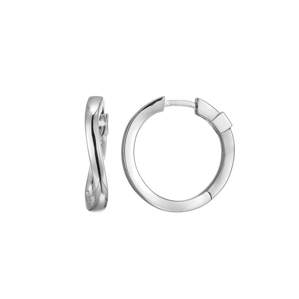 Boucles d’oreilles torsadées ELLE en argent 925 plaqué rhodium