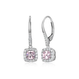 Boucles d’oreilles pendantes zircon rose ELLE en argent 925