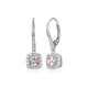 Boucles d’oreilles pendantes zircon rose ELLE en argent 925