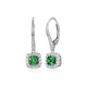 Boucles d’oreilles pendantes ELLE zircon vert en argent 925