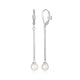 Boucles d’oreilles pendantes ELLE en argent 925 et perle blanche