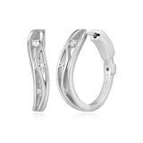 Créoles ondulées ELLE en argent 925 plaqué rhodium