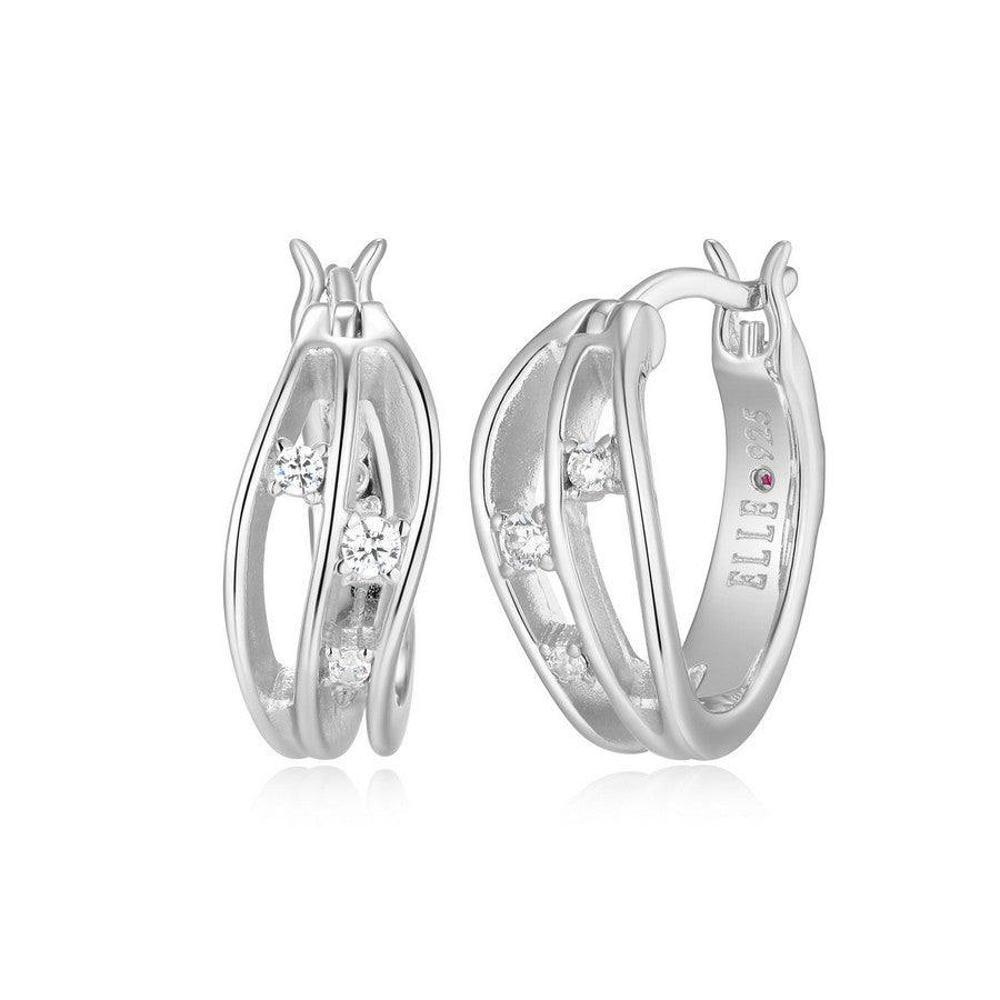 Boucles créoles between petites ELLE en argent 925