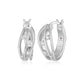 Boucles créoles between petites ELLE en argent 925