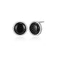 Boucles d’oreilles clous ELLE en argent 925 et agate noire