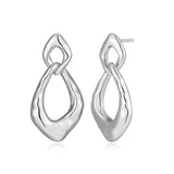 Boucles d’oreilles ELLE poire ouverte en argent 925 plaqué rhodium