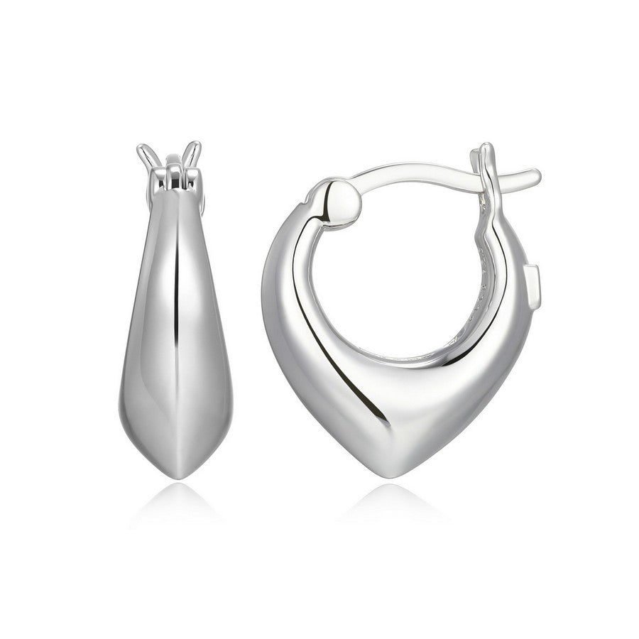 Boucles d’oreilles créoles bombées ELLE en argent 925