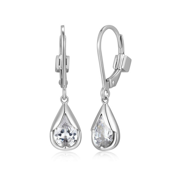 Boucles d’oreilles pendantes ELLE en argent 925 plaqué rhodium
