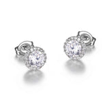 Puces d’oreilles zircon solitaire Reign en argent 925