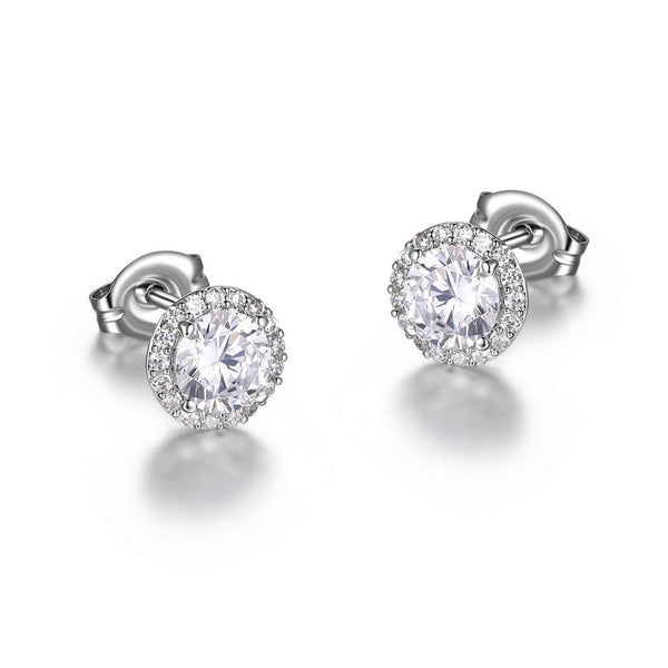 Puces d’oreilles zircon solitaire Reign en argent 925