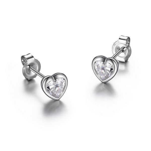 Boucles d’oreilles cœur zircon Reign en argent 925
