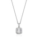 Collier à pendentif halo ELLE en argent 925 plaqué rhodium