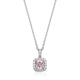 Collier pendentif halo coussin ELLE en argent 925 rhodié
