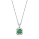 Collier ELLE pendentif vert en argent 925 plaqué rhodium