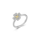 Bague trèfle Reign en argent 925 plaqué or et zircon