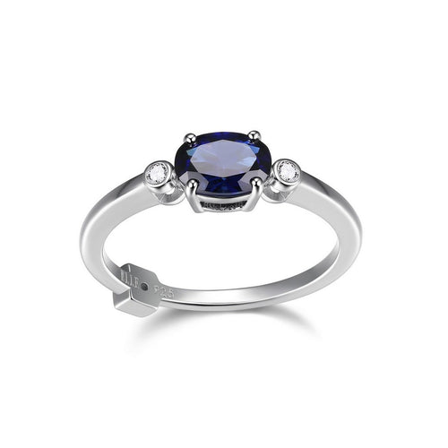 Bague saphir synthétique bleu ELLE en argent 925