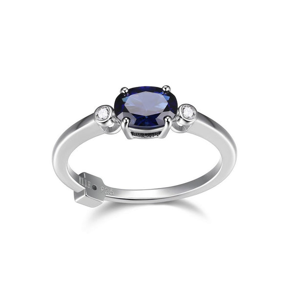 Bague saphir synthétique bleu ELLE en argent 925