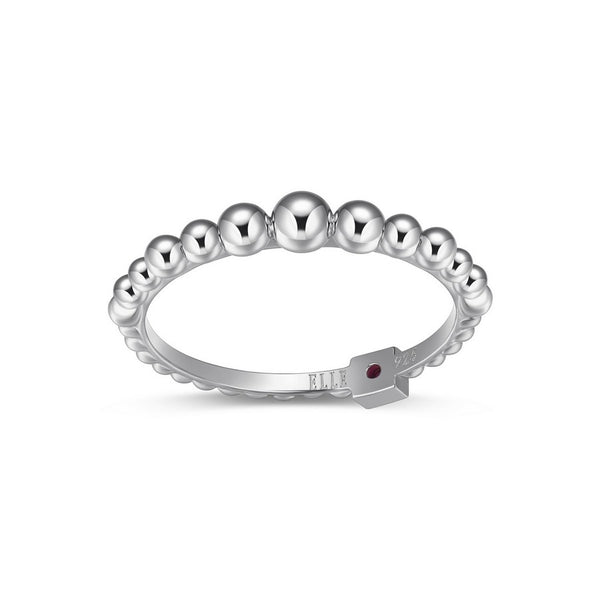 Bague à billes ELLE en argent 925 plaqué rhodium