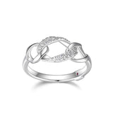 Bague anneaux entrelacés ELLE en argent 925 plaqué rhodium
