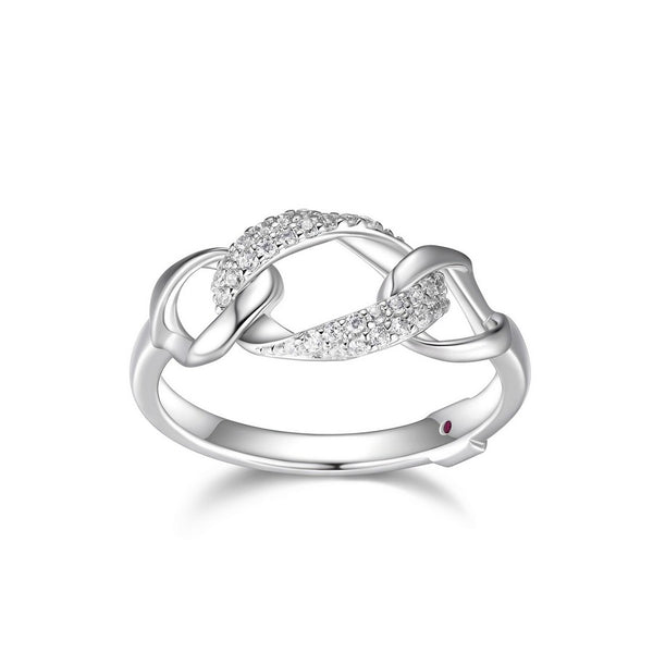 Bague anneaux entrelacés ELLE en argent 925 plaqué rhodium